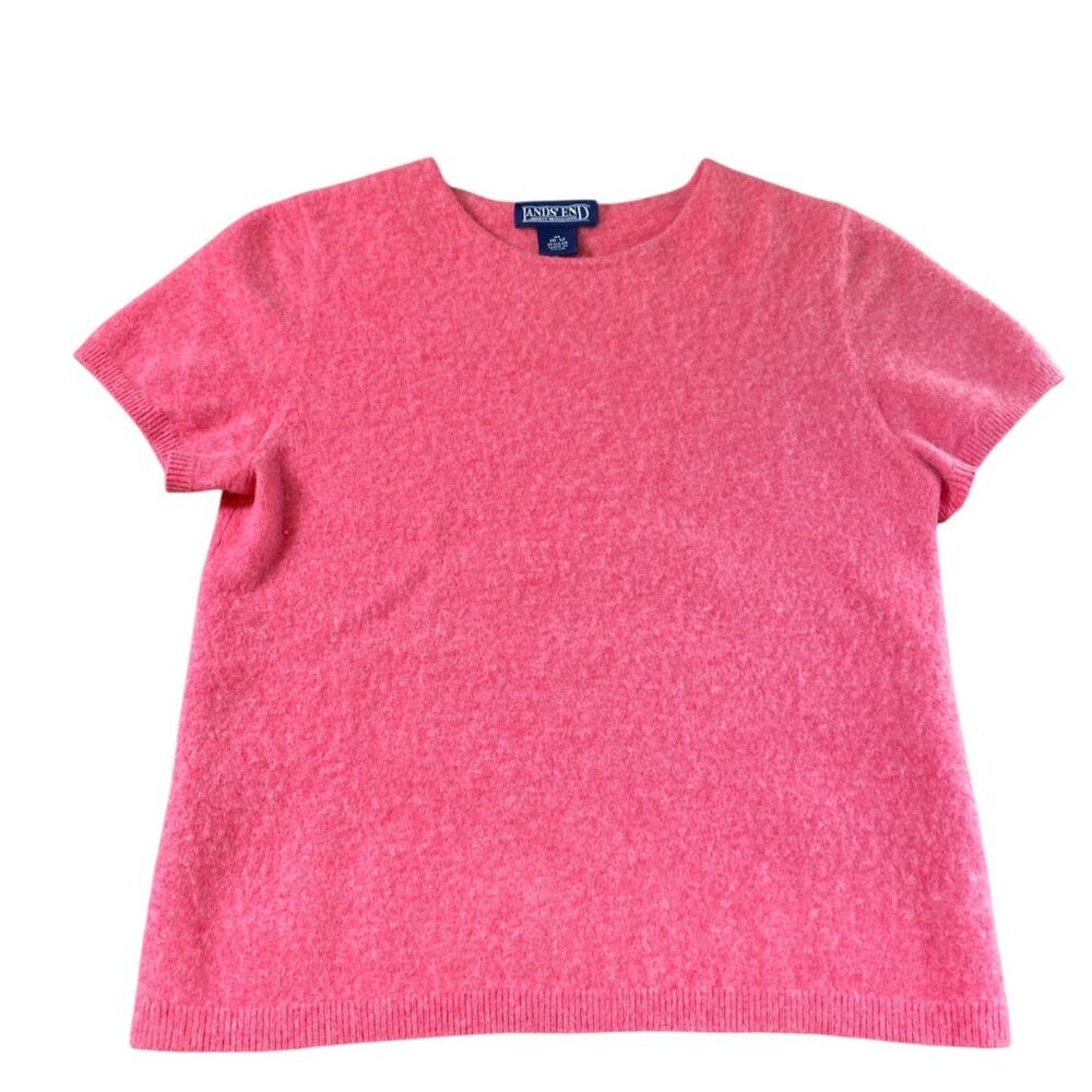 Lands’ End Pink Short Sleeve Cashmere Sweater Tee Sz M(8/10) #138P - Picture 7 of 11